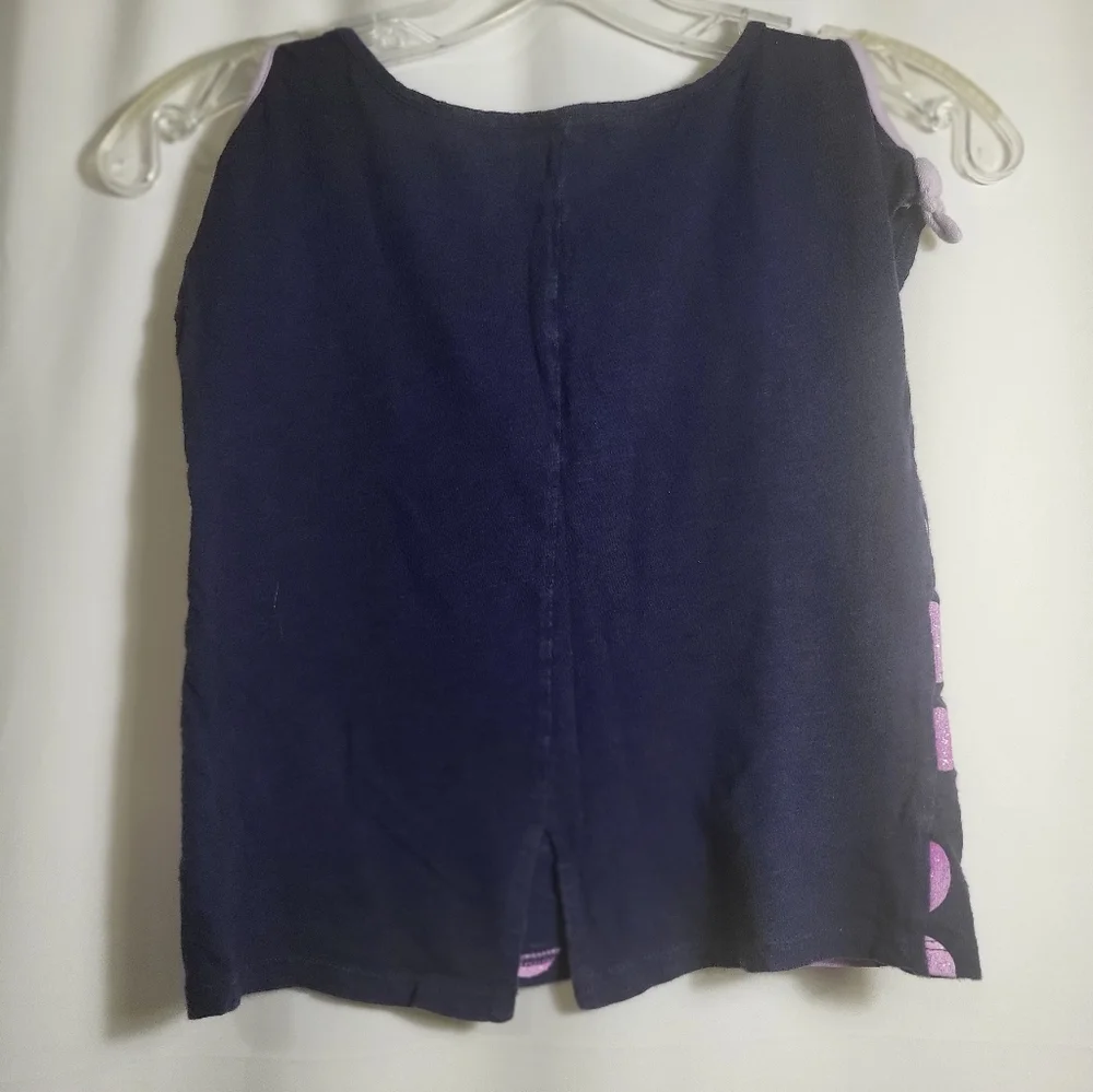 Justice 2 tops blue with purple dots blue tee girls S  #1706